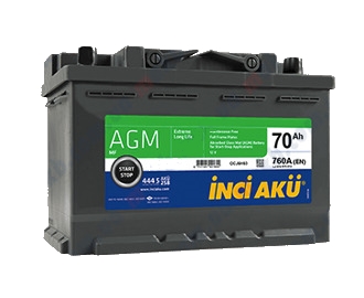 Аккумулятор INCI-AKU AGM 70Ah R+ 760A