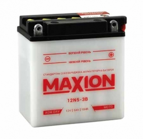 Мото аккумулятор Maxion 12в 5Ah 45a 12N5-3B 
