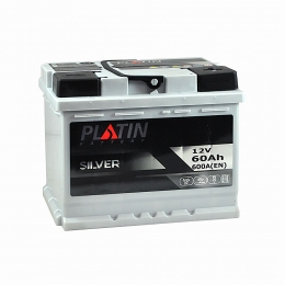  Аккумулятор автомобильный PLATIN SILVER MF 6СТ-60 Ah R+ 600 A (EN)