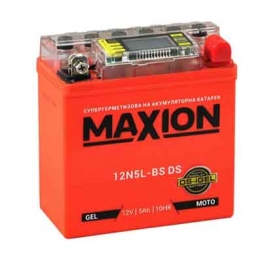 Мото аккумулятор Maxion 12V 5Ah 45a 12N5L-BS-DS(GEL)