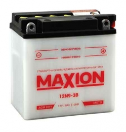 Мото аккумулятор Maxion 12в 9Ah 100a 12N9-3B