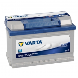 Аккумулятор Varta E43 72Ah R+ 680A Blue Dynamic (низкобазовый)