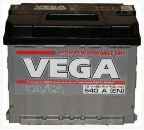 Аккумулятор Vega HP STANDART 60Ah R+ 540A