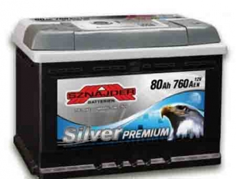 Аккумулятор автомобильный SZNAJDER Silver Premium 6СТ- 80Ah R+ 760A (EN)
