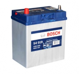 Аккумулятор Bosch S4 019 Silver 40Ah JL+ 330A (EN) (тонкая клемма)